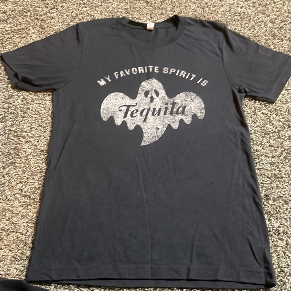Women's Black Graphic Tee - Ghost Design